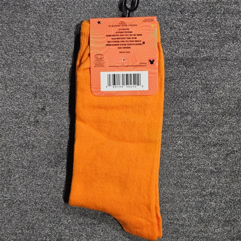 Disney Nightmare Before Christmas Jack Skellington Orange Halloween Socks 6-12